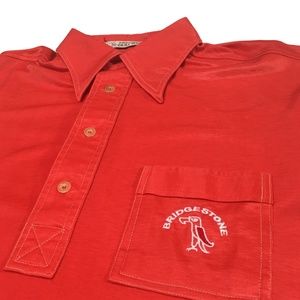 Vintage 70s Bridgestone Golfwear Orange Polo